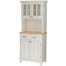 Home Styles Small Buffet Server & Hutch With Wood Top - Natural/White