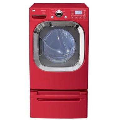 LG Gas Steam Dryer Front Control Ultra-Capacity, 7.4 Cu Ft - Red