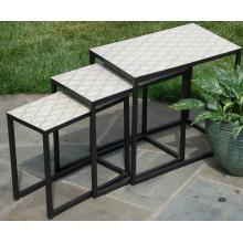 Alfresco Home Pina Colada Petite Rect Nesting Tables - S/3
