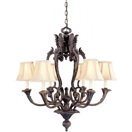 Claiborne Collection Chandelier In French Bronze Finish - 6 Bulbs