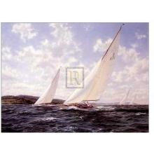 8 Metres Racing Off The West (Solent 950 Poster Print