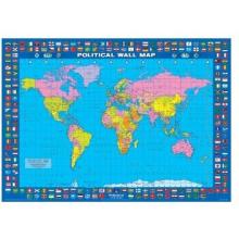 Political Map - World Flags Poster Print