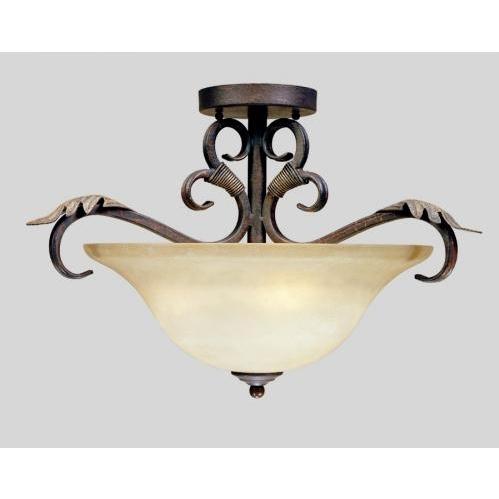 World Imports Olympus Tradition Collection Ceiling Mount Light Fixture In Cracked Bronze With Silver Finish - 3 Bulbs - 2636-24