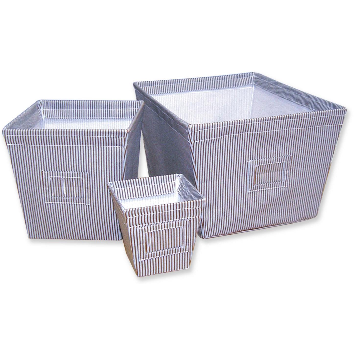 YACHT CLUB STRIPE BIN STORAGE SET - 3PC
