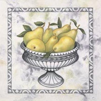 Pears In Silver Bowl Poster Print