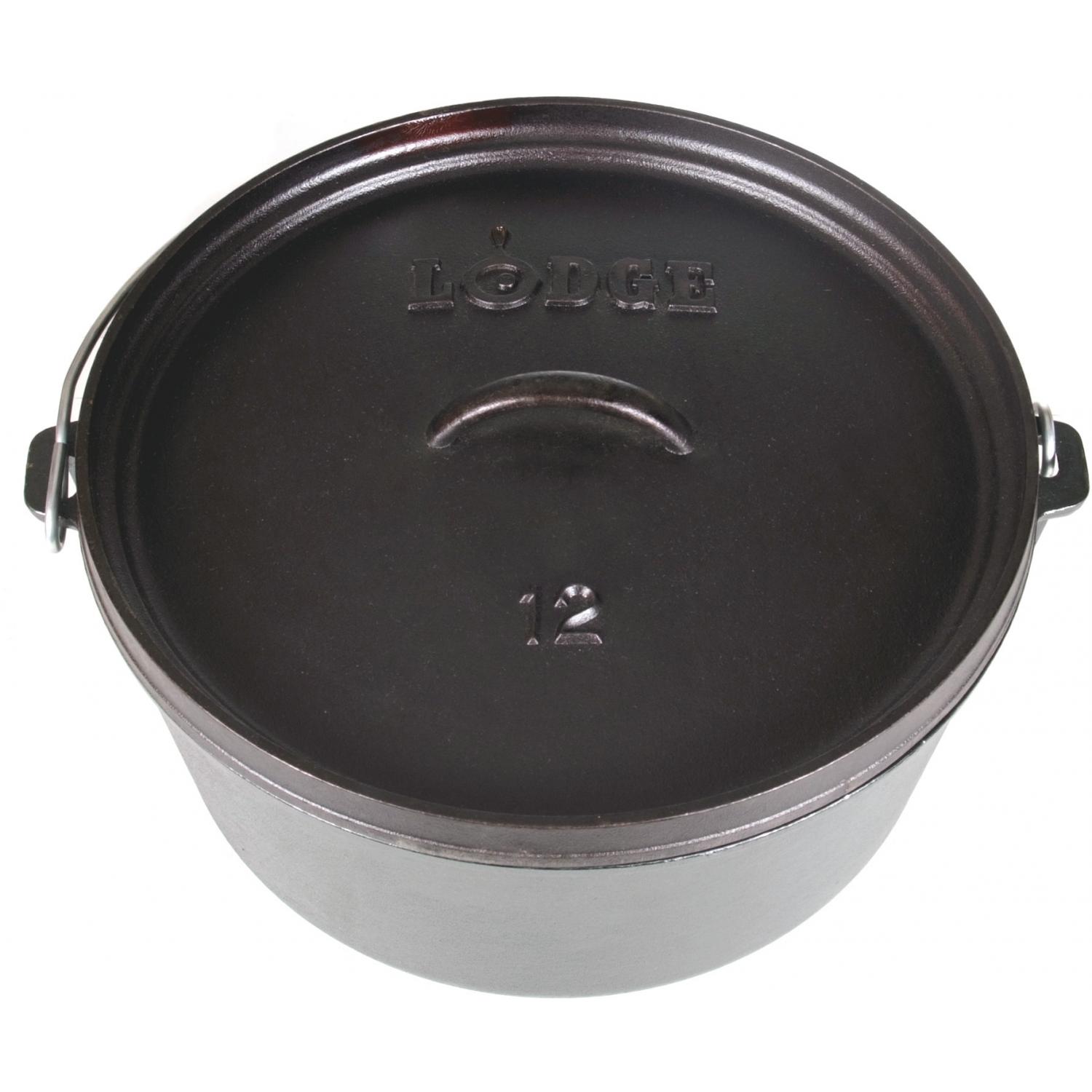 Lodge Dutch Ovens 8 Quart Seasoned Camping Cast Iron Dutch Oven - L12DCO3
