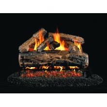 Peterson Gas Logs 20 Inch Ripped Split Oak Vented Natural Gas Log Set With ANSI Certified G46 Burner And Variable Flame Remote