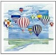 Balloons Pink And White Stripes Poster Print