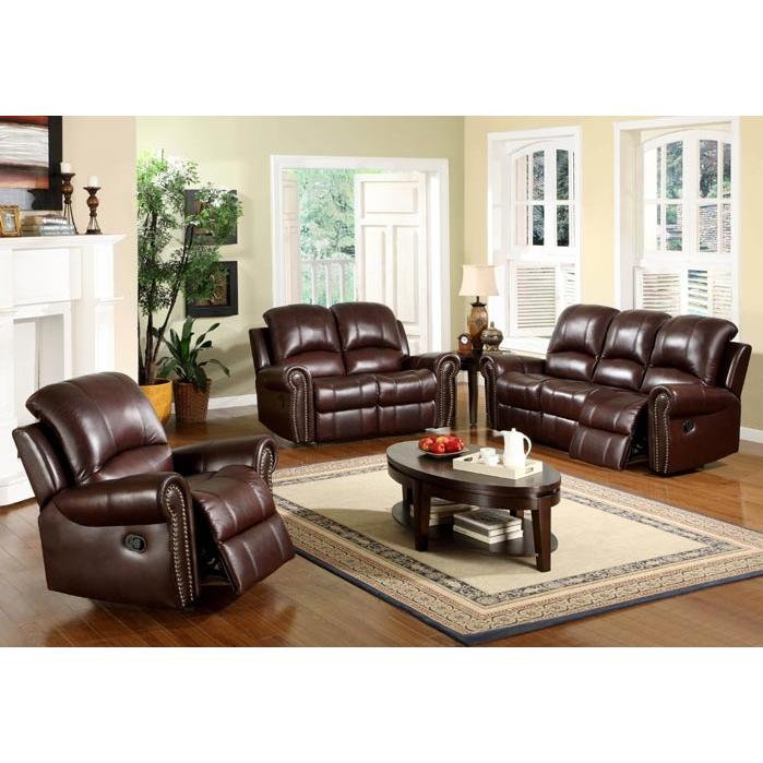 Abbyson Living Broadway Reclining Italian Leather Sofa And Chair Set