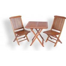 Eden Outdoor Living Florence Keruing Wood Patio Bistro Set, Large Square