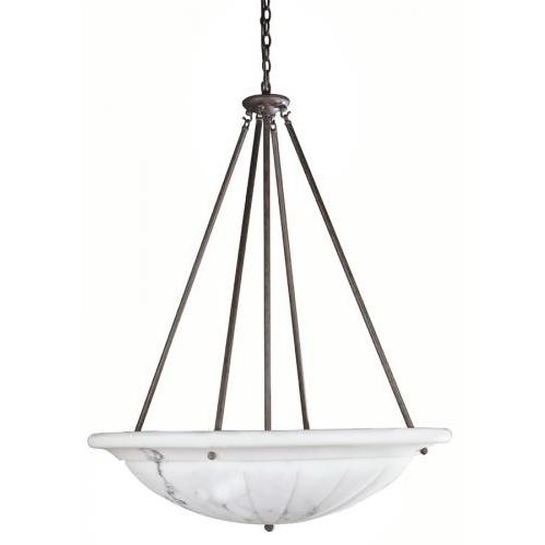 Iron Lanterns Collection Hanging Globe Light Fixture In Alabaster/Dark Antique Bronze Finish - 8 Bulbs