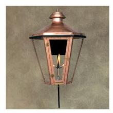 Legendary Lighting Apollo 1 Copper Propane Gas Light With Wall Bracket And Electronic Ignition