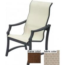 Suncoast Devereaux Sling Supreme Dining Chair - Cabernet Frame And Nougat Fabric