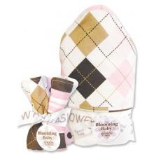 Prep School Pink Hooded Towel & Wash Cloth Bouquet Set