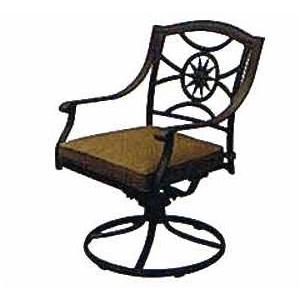 Darlee Ten Star Cast Aluminum Swivel Rocker Chair With Cushion