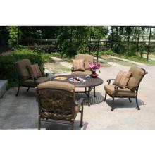 Darlee Santa Monica Cast Aluminum Patio Club Chair Set With Cushions