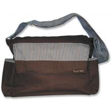 Brown/Blue Stripe Messenger With Changing Pad