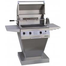 Solaire Gas Grills 27 Inch Deluxe Infrared Propane Gas Grill With Rotisserie On Angular Pedestal Base