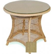 Lloyd Flanders Nantucket Round End Table In Antique Khaki