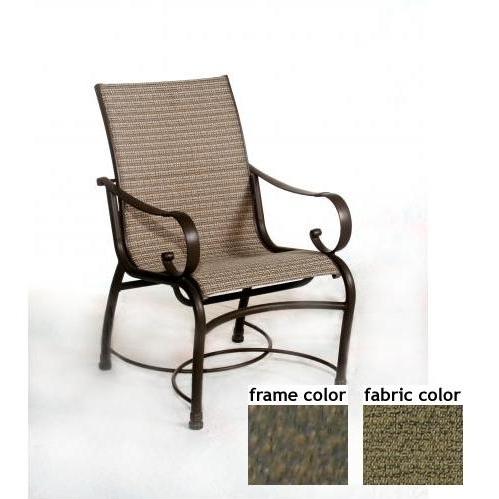 Barcelona Aluminum Low Back Sling Dining Chair With River Rock Frame And C0750 Fabric by Casual Creations