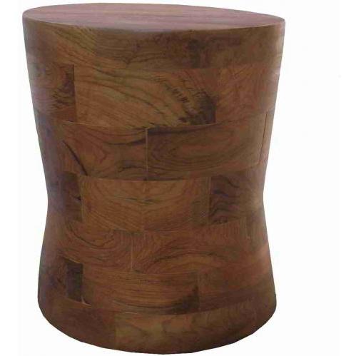 Groovy Stuff Teak Wood Spindle Block Side Table - TF-753 Groovy Stuff Teak Wood Spindle Block Side Table - TF-753
