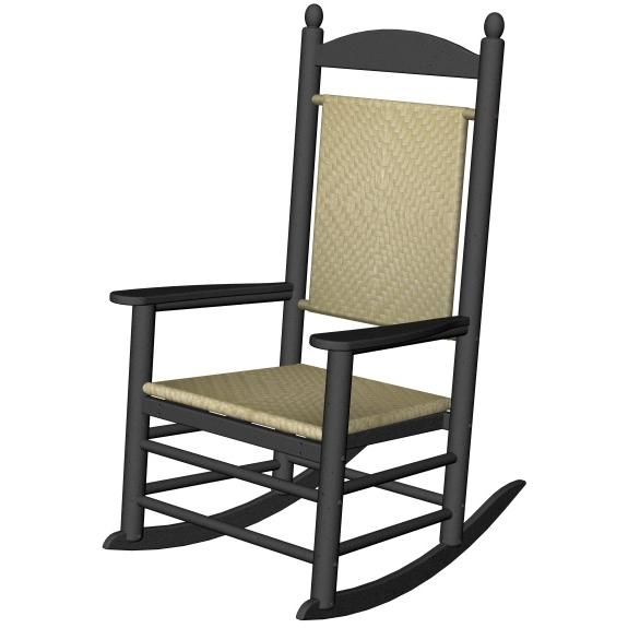 Poly-Wood Recycled Plastic Wood Kennedy Rocking Chair With Woven Seat And Back