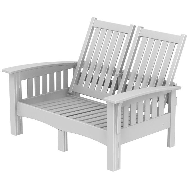Poly-Wood Recycled Plastic Wood Mission Loveseat - Cushion Included