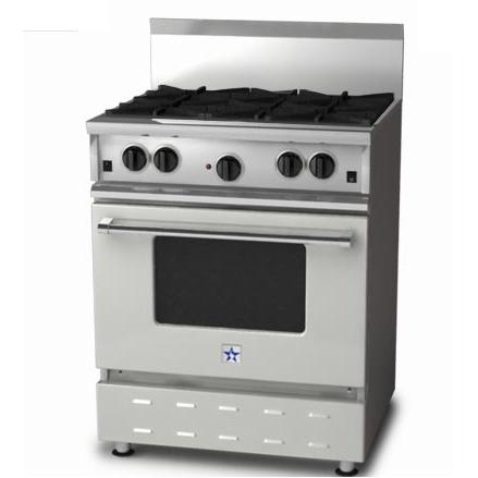 BlueStar Residential Nova Burner Series 30 Inch Stainless Steel Natural Gas Range