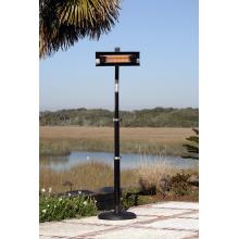 Fire Sense 1500 Watt Black Powder Coated Steel Electric Infrared Patio Heater With Telescoping Offset Pole And PVC Cover 