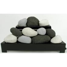 Rasmussen 24 Inch Black/Light Grey/White ALTERNA See-Thru Vent Free Natural Gas FireStones With Black Chassis And Remote Ready Safety Pilot Control