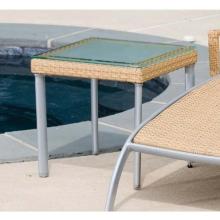 Alfresco Home Sabbia Wicker Outdoor Glass Top Side Table - Square