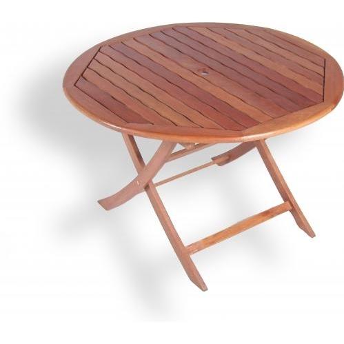 Eden Outdoor Living Oceanside Keruing Wood Folding Table Round