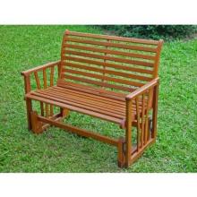 International Caravan Acacia Wood Large Double Glider Loveseat - Stain
