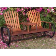Groovy Stuff Teak Wood Double Adirondack Glider