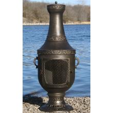 The Blue Rooster Venetian Style Cast Aluminum Chiminea With Natural Gas Conversion Kit - Gold Accent