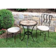 Alfresco Home Pebble Cross Outdoor Bistro Set - 24 Inch Round