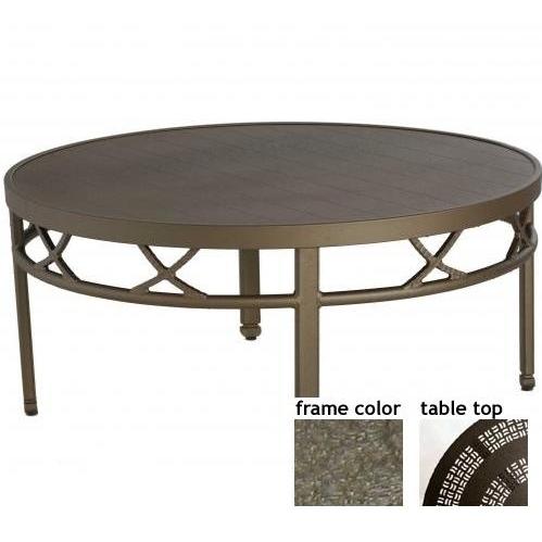 Hudson-Tanjor 42 Inch Aluminum Round Conversation Table - Aluminum Partial Pattern With Scavo Bronze Frame