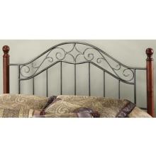 Hillsdale Martino Smoke Silver And Cherry Metal And Wood Post Headboard Without Frame - Full/Queen