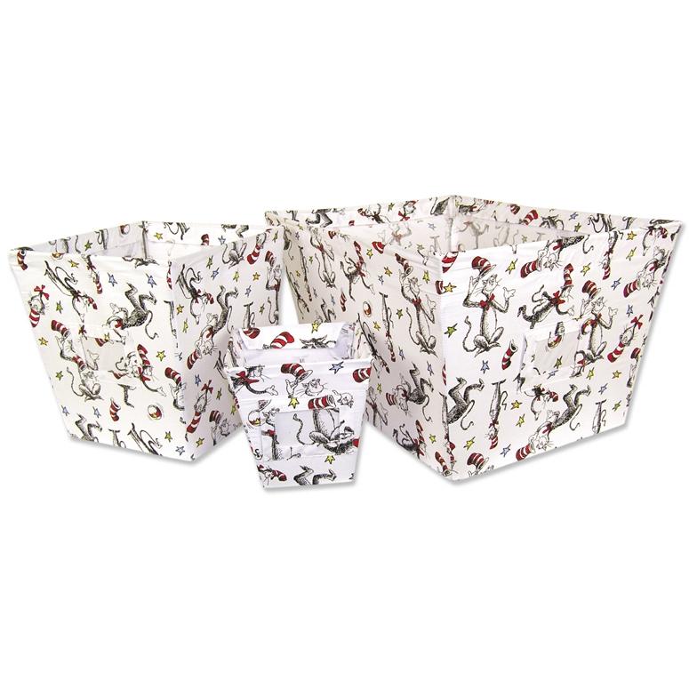 DR SEUSS CAT IN THE HAT STORAGE BIN SET - 3 PC SET