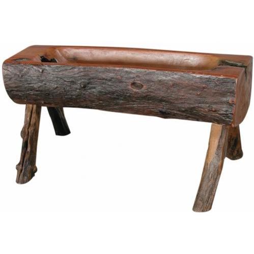 Groovy Stuff Teak Wood Plant Tray-Log