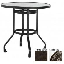 Tribeca 42 Inch Aluminum Round Bar Height Table - Aluminum Partial Pattern, With Terra Frame