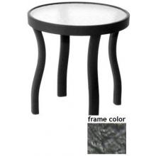 Sterling 18 Inch Aluminum Round Side Table - Glass With Scavo Iron Frame
