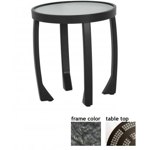 Tribeca 18 Inch Aluminum Round Side Table - Aluminum Partial Pattern With Scavo Iron Frame Picture