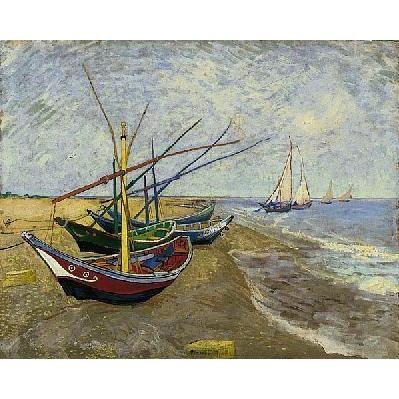 Fishing Boats On The Beach, Saintes-Maries-De-La-Mer 1888 Poster Print