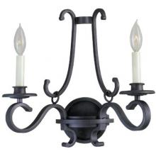 Iron Works Collection Wall Sconce Dual Light Fixture In Rust Finish - 2 Bulbs