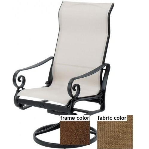 Suncoast Soleil Sling Supreme Swivel Tilt Chair - Cabernet Frame And Raku Fabric