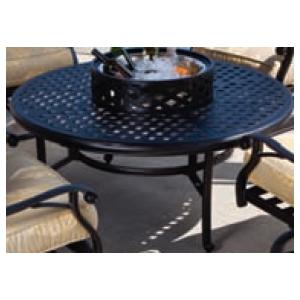 Alfresco Home Weave 52 Inch Beverage Cooler/Fire Pit Chat Table & Base - Antique Topaz