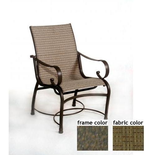 Barcelona Aluminum Low Back Sling Dining Chair With River Rock Frame And C0601 Fabric by Casual Creations