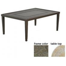 Hudson 32 X 48 Inch Aluminum Rectangle Cocktail Table - Stone With Scavo Bronze Frame
