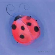 Ladybug On Blue Poster Print